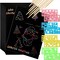 200-Piece Scratch Art Paper Set for Kids – DIY Rainbow Scratch Off Paper with Styluses & Stencils, Christmas & Birthday Gift for Boys & Girls
